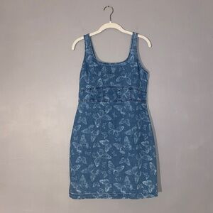 Denim Butterfly Mini Tank Summer Dress Women's Medium 7-9